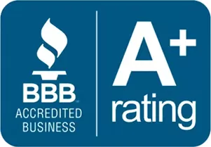 Better Business Bureau (BBB) Accredited Business badge showing A+ rating for NewTechBio