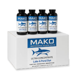 Makodye Midnight Black concentrated non-toxic lake and pond dye for vibrant long-lasting natural dark tone water. Case of 12