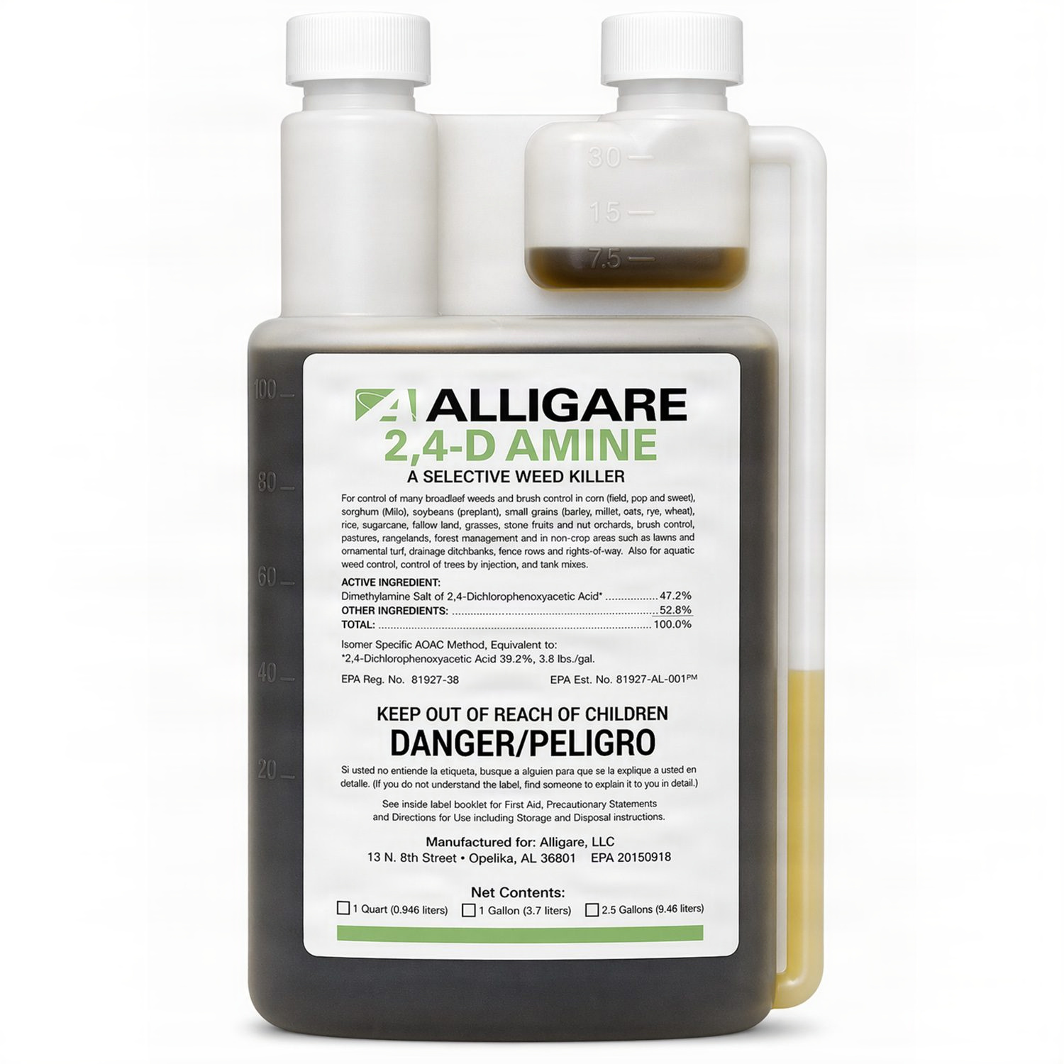 Front view of Alligare 2,4 D 32 oz.