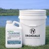 Alligare Fluridone 1 gallon next to 5 gallon Ironvale container to visualize size of package.