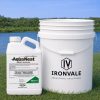 Aquaneat Aquatic Herbicide next to 5 gallon Ironvale container to visualize size of package.