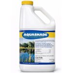 Front view of Aquashade Aquatic Plant Growth Control 1 gallon jug on a white background.