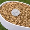 Sonar Q herbicide brown granules in a scoop, 2–6 mm particle size