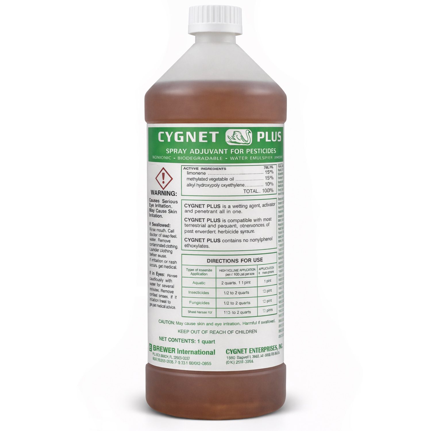 Front view of 32 oz Cygnet Plus Spray Adjuvant.