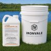 Ecomazapyr 2 SL 2 and a half gallon container next to a 5-gallon bucket for size reference.