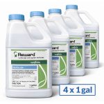 Front view of Reward Landscape and Aquatic Herbicide 4 gallons total.