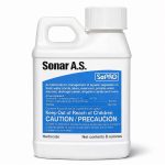 Front view of SePRO Sonar A.S. 8 oz aquatic herbicide bottle on a white background