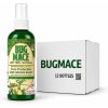 BugMace Safari Strength 100 mL DEET-free natural insect repellent spray with certified organic active ingredients beside a 12-bottle case.