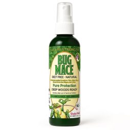 BugMace Safari Strength 100 mL DEET-free natural insect repellent spray with certified organic active ingredients.