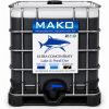 MAKO Midnight Black bulk dye in a 275-gallon IBC tote for high-volume aquatic shading programs.