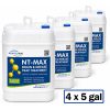 NewTechBio NT-MAX commercial grade drain and grease trap treatment shown as four 5 gallon concentrate pails totaling 20 gallons.